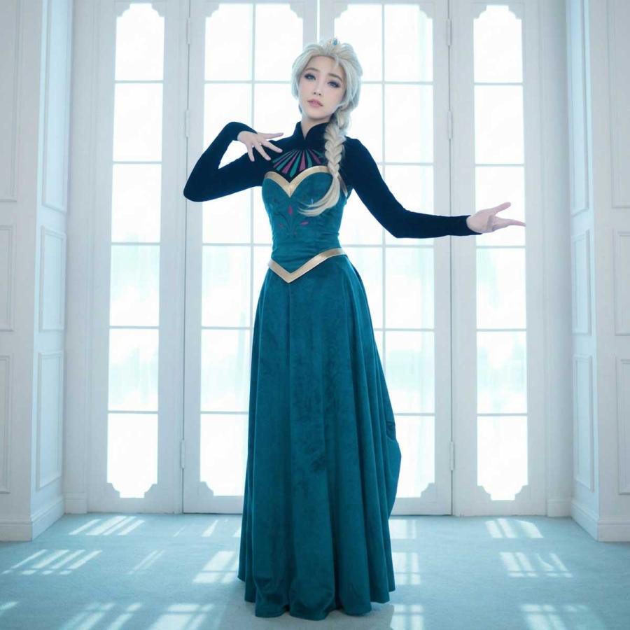 アナ雪 エルサ ドレス コスプレ レディース アナと雪の女王 プリンセス