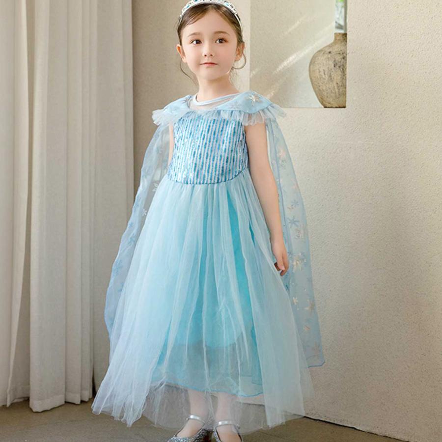 エルサ ドレス キッズ 子供 衣装 ワンピース 長袖 プリンセス