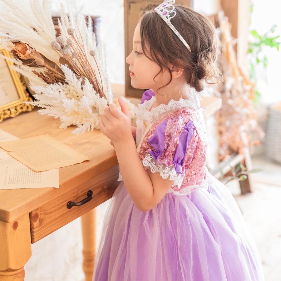 ラプンツェル ドレス 子供 コスプレ 衣装 プリンセス コスチューム