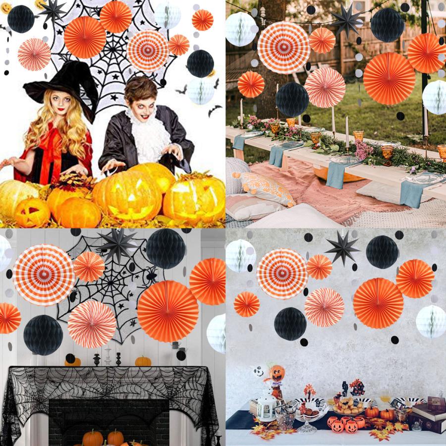ハロウィン 飾り ガーランド Halloween 飾り付け ペーパーファン ハロウィン 飾り ガーランド Halloween 飾り付け ペーパーファン