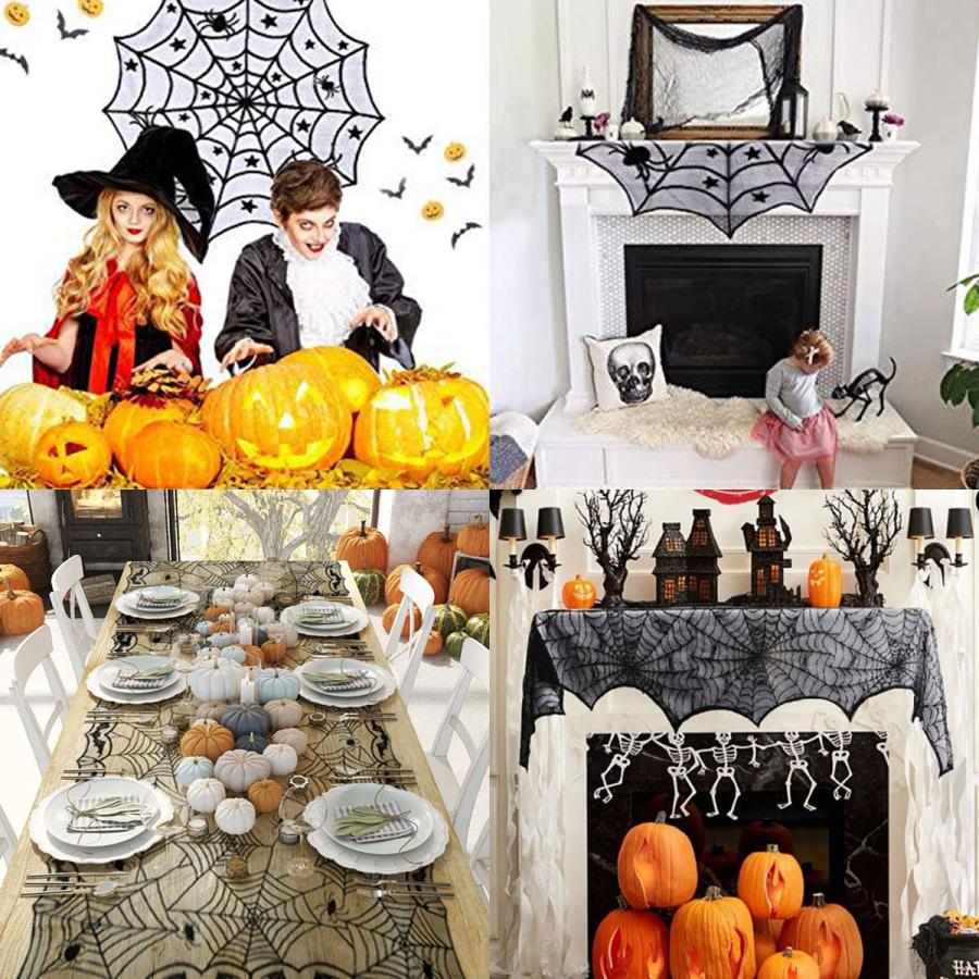 ハロウィン 飾り テーブルクロス レース 蜘蛛 ハロウィンパーティー