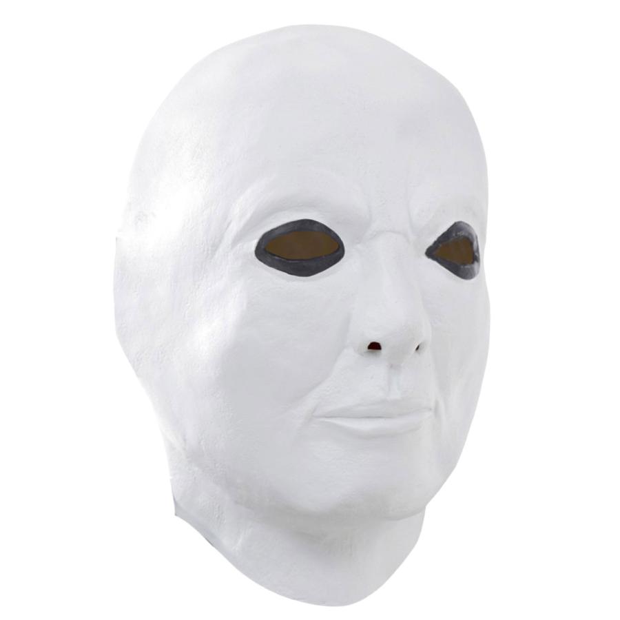 ラバーマスク ホワイト コスプレ 白 マスク ハロウィン 白ぬり 仮面 コスチューム おもしろマスク 仮装 お面 被り物 メンズ :d911:いいひ  店 通販 