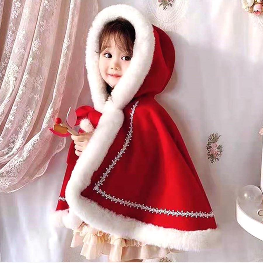 クリスマス ポンチョ キッズ サンタ ケープ サンタクロース 仮装