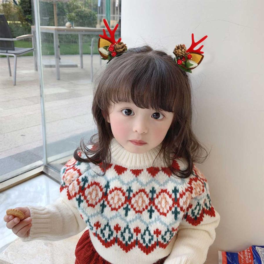 2個セット 】クリスマス トナカイ カチューシャ サンタ ヘアピン