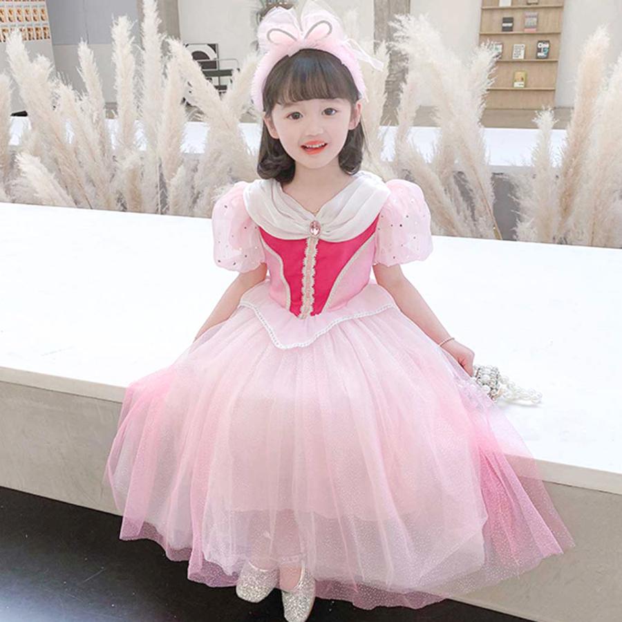 オーロラ姫 ドレス キッズ 眠れる森の美女 コスプレ 子供 プリンセス