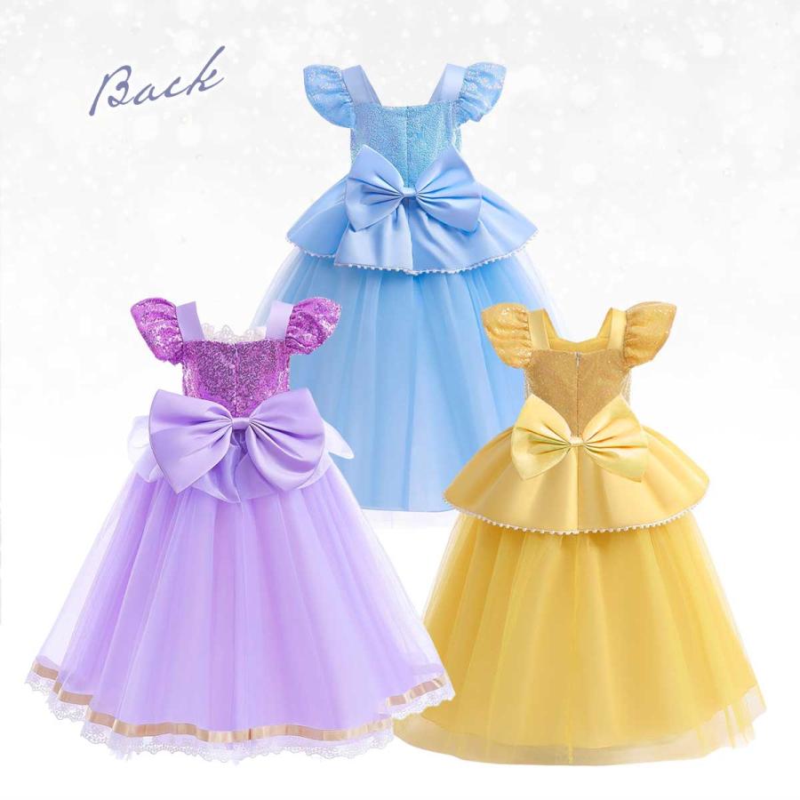 3点セット】シンデレラ ラプンツェル ベル ドレス 子供 プリンセス