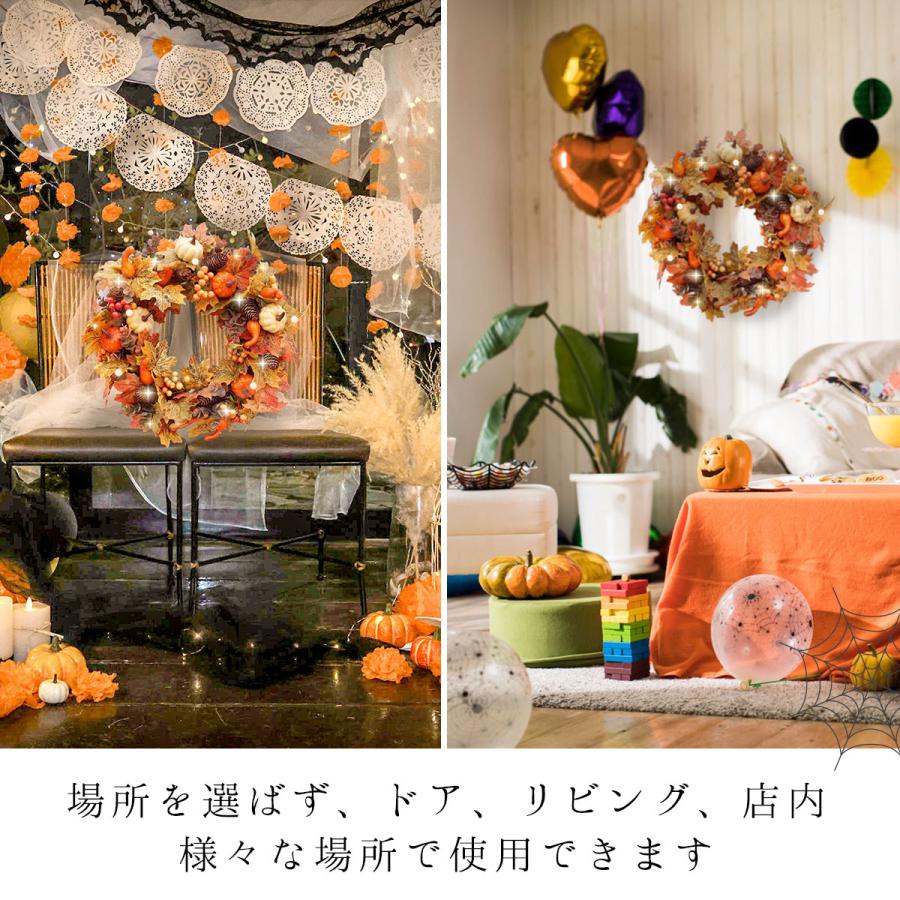 どんぐりアート♡Halloweenタペストリー風ライト付きリース♡ どんぐりアート♡ほんわか Halloweenタペストリー風ライト付き