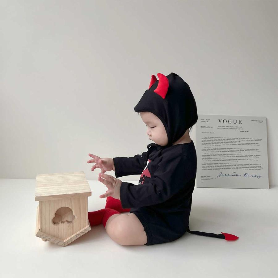 ハロウィン 衣装 ベビー デビル 小悪魔 ロンパース コウモリ