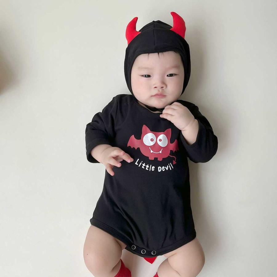 ハロウィン 衣装 ベビー デビル 小悪魔 ロンパース コウモリ