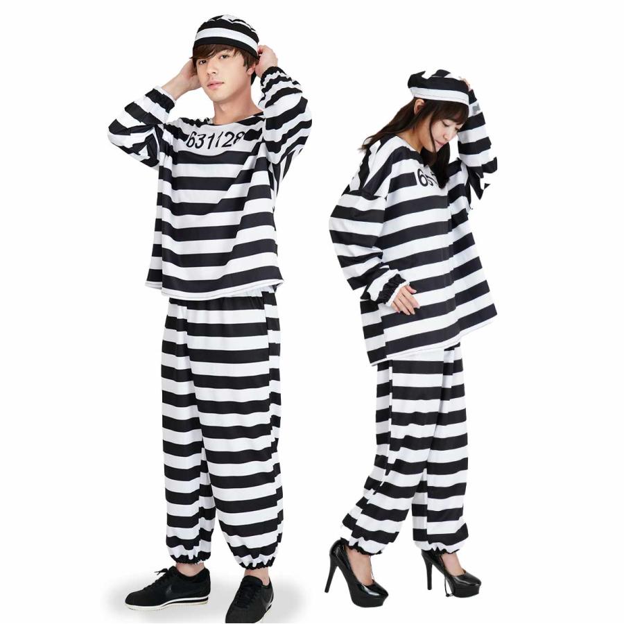 囚人服 コスプレ メンズ 長袖 囚人 男 ハロウィン 仮装 コスチューム 衣装 男性 女性 : いいひ - 通販 - Yahoo!ショッピング