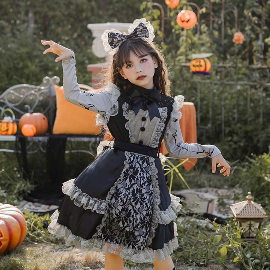 メイド服 子供 ハロウィン コスプレ メイド 衣装 キッズ ゾンビ