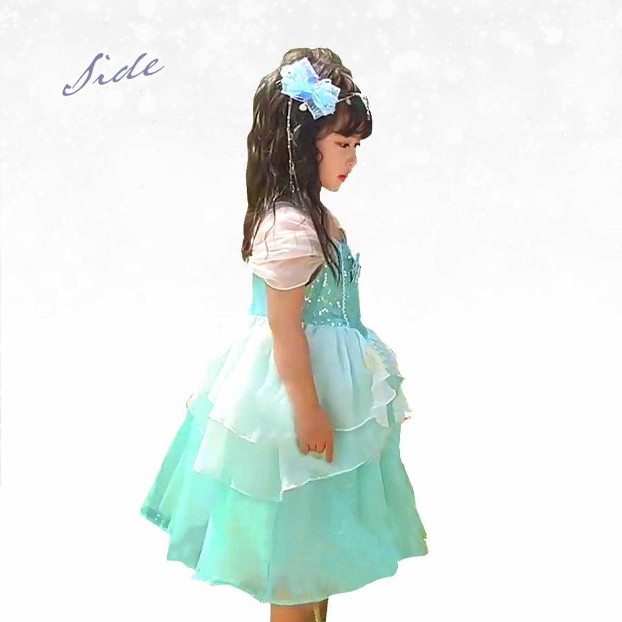 髪飾りセット】アリエル ドレス 子供 キッズ 人魚姫 半袖 衣装