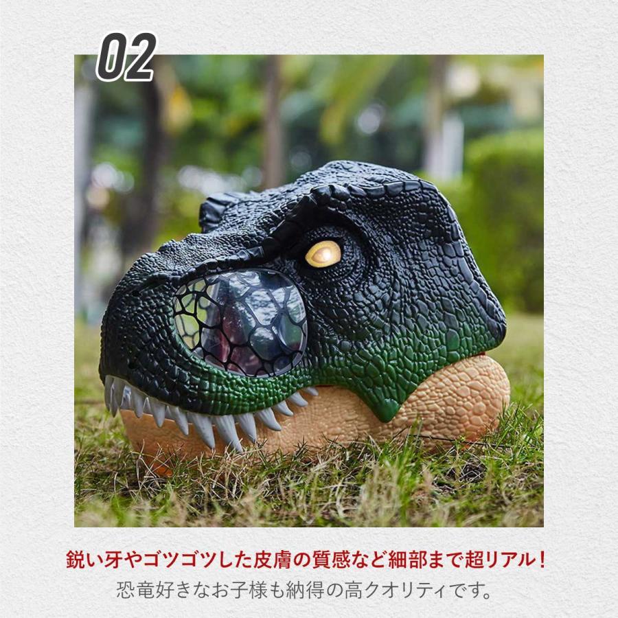 動く＆効果音付き】ハロウィン コスプレ 恐竜 お面 子供