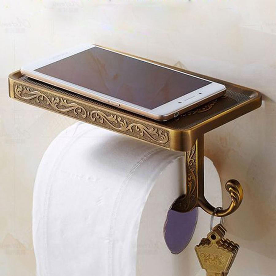 トイレットペーパー ホルダー アンティーク ゴールド シルバー おしゃれ ペーパー ホルダー 棚 トイレ 収納 インテリア Y147 いいひ Yahoo ショッピング店 通販 Yahoo ショッピング