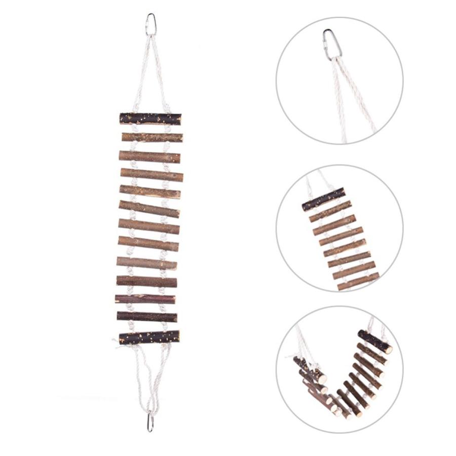 インコ はしご おもちゃ 木製 鳥 止まり木 吊り下げ 小鳥 とまり木