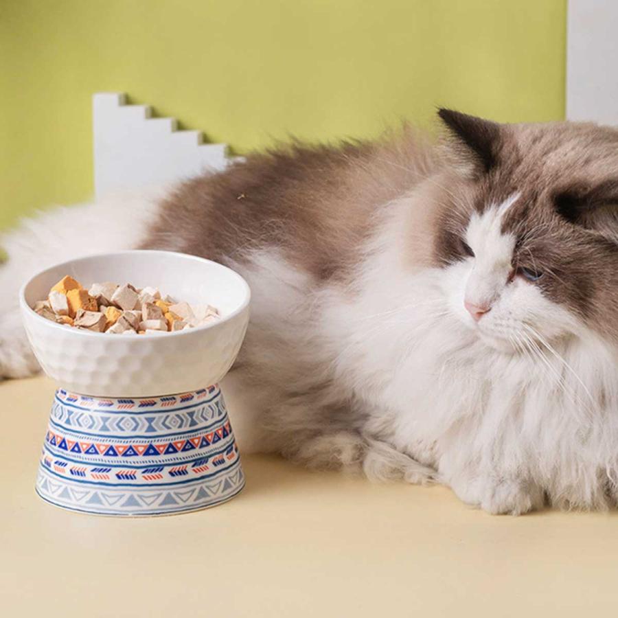 2個セット】猫 食器 陶器 犬 フードボウル スタンド 食べやすい 猫用