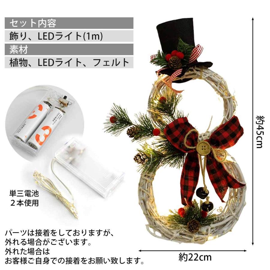 クリスマス リース 玄関 クリスマスリース 雪だるま ドア 飾り