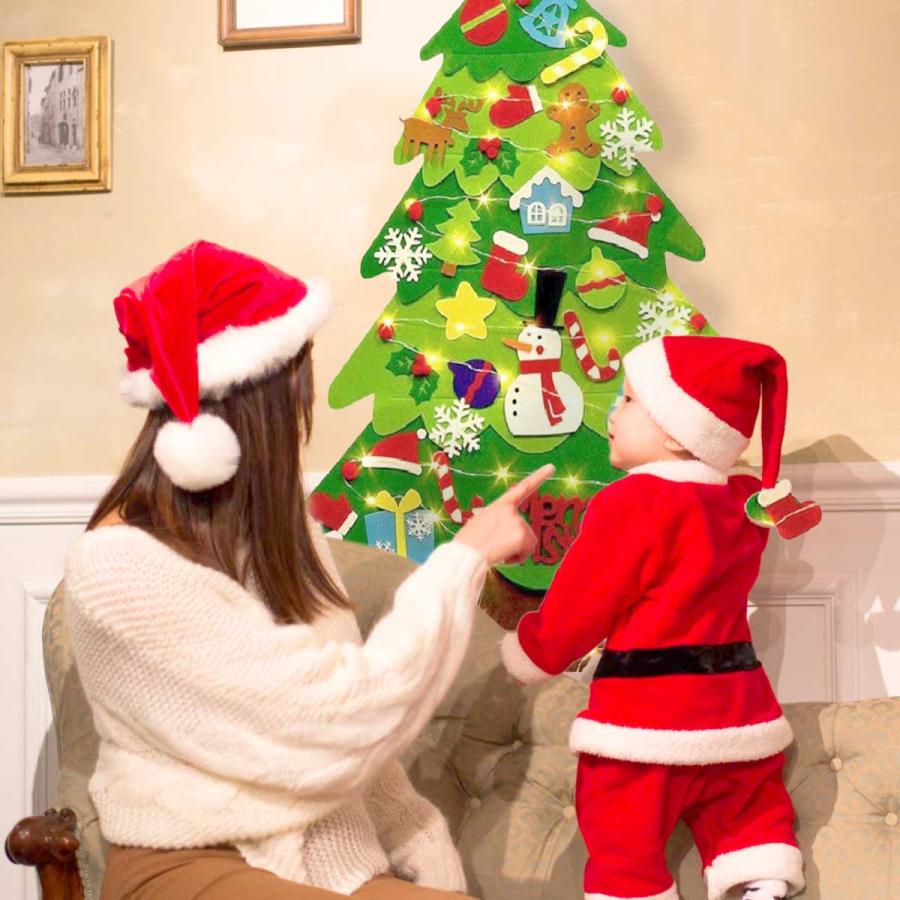 クリスマスツリー フェルト 壁掛け クリスマス 布 タペストリー 手作り