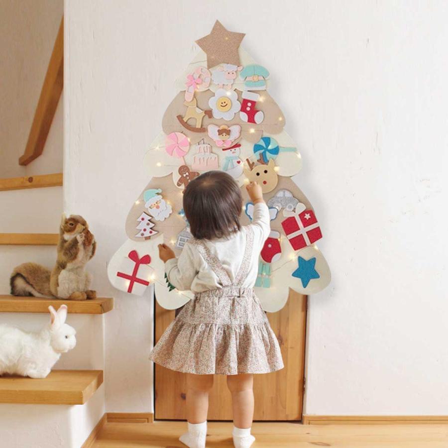 クリスマスツリー フェルト 壁掛け クリスマス 布 タペストリー 手作り