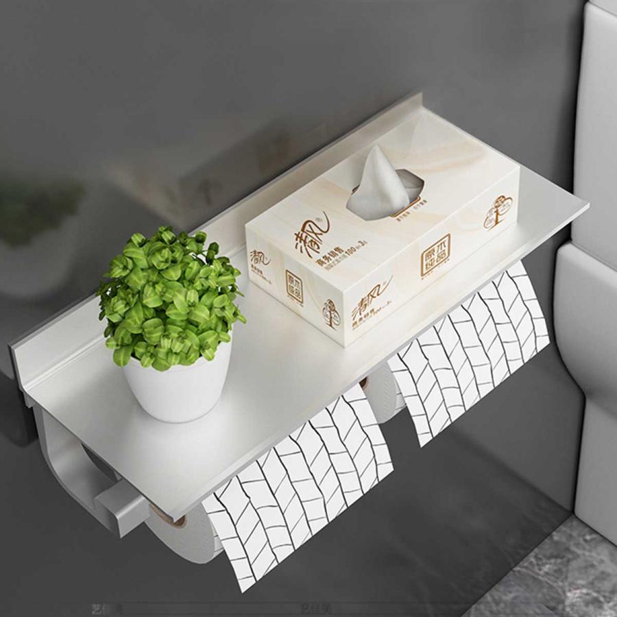 トイレットペーパー ホルダー タオル掛け 2点セット ペーパー 棚付き