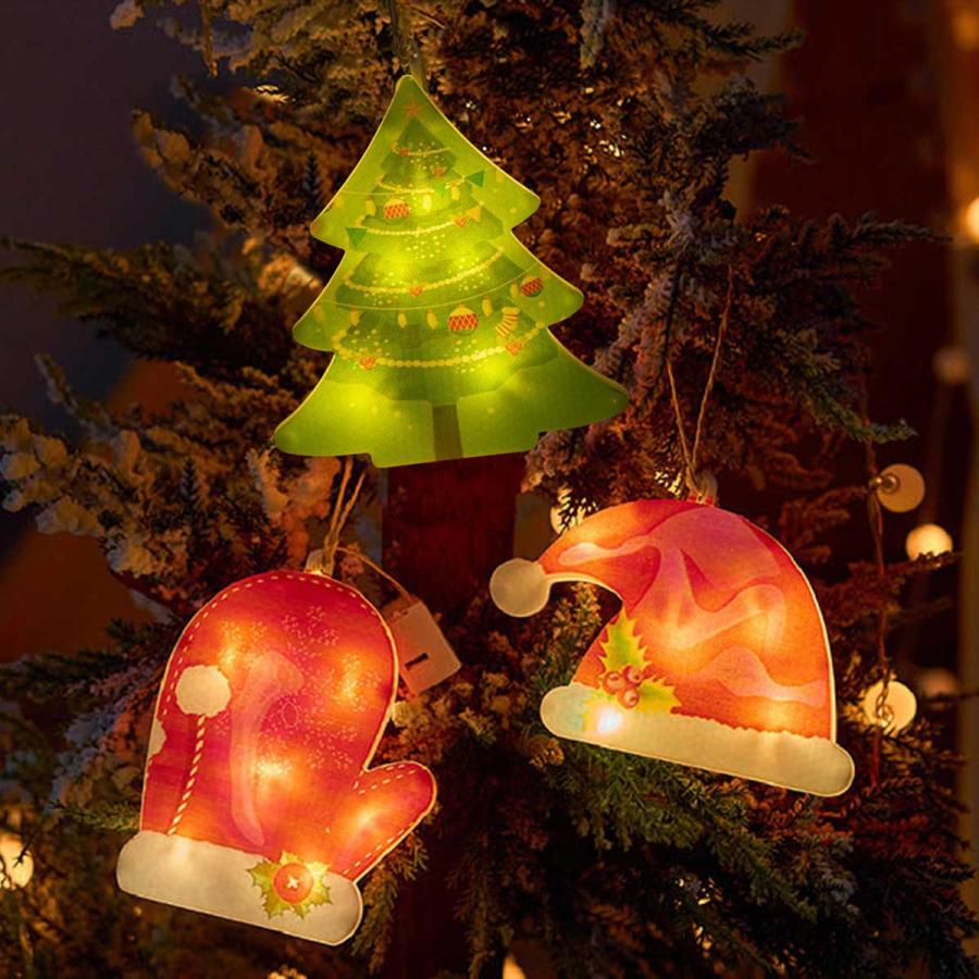 光る クリスマス 飾り クリスマスツリー オーナメント サンタクロース