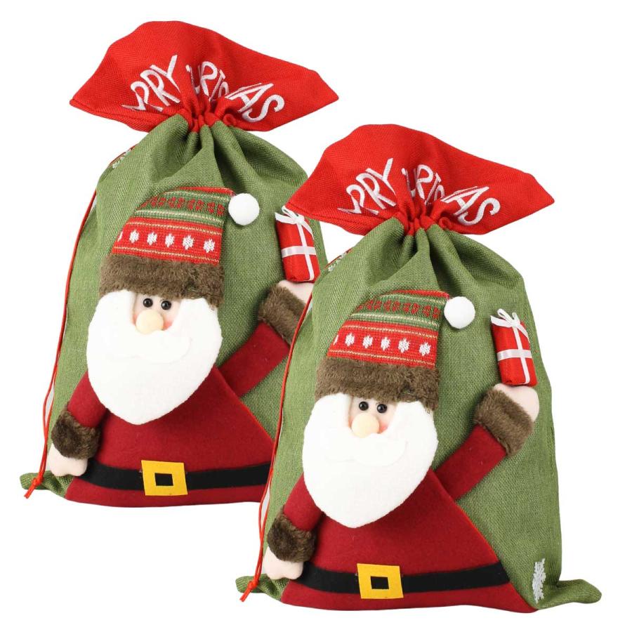 ◇オーダー用◇ダイカット 大きなプレゼント袋 持ったサンタクロース