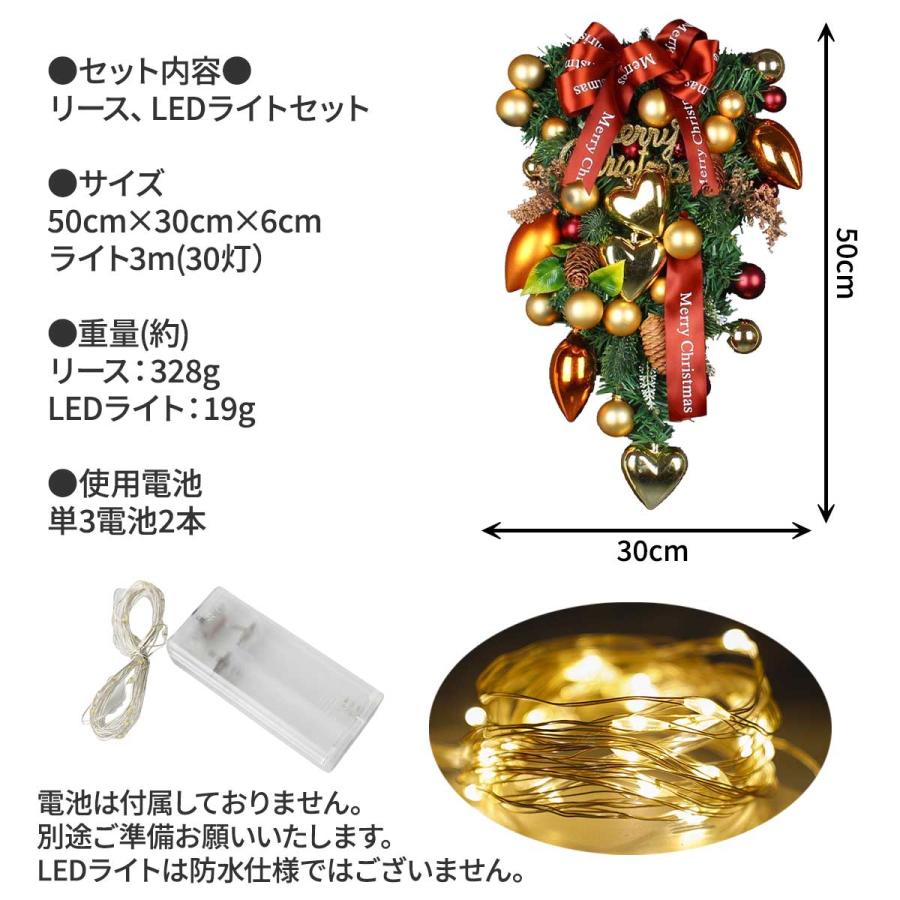 LEDライトセット】クリスマスツリー リース オーナメント 玄関