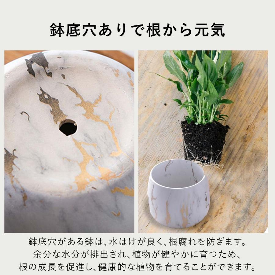 2サイズセット】植木鉢 おしゃれ プランター 陶器 受け皿 観葉植物 鉢