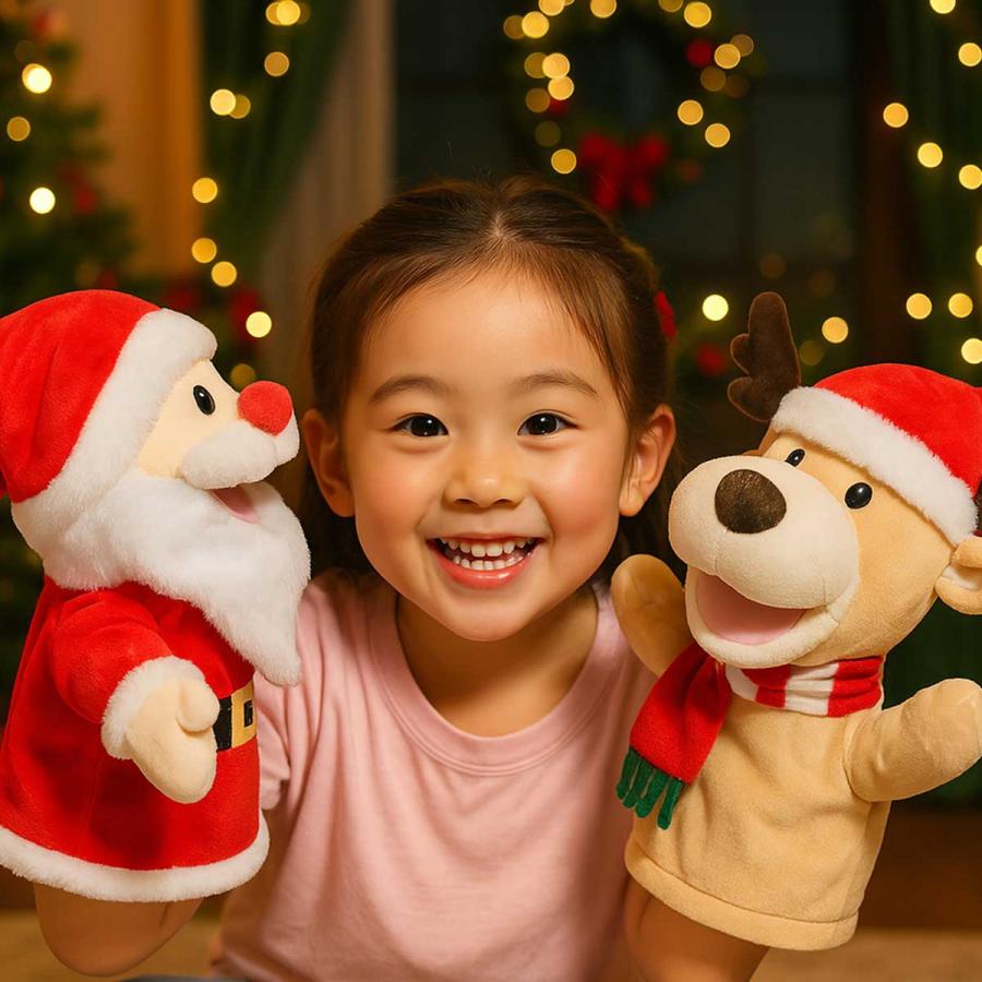 クリスマス パペット 人形 セット サンタ ぬいぐるみ : いいひ - 通販