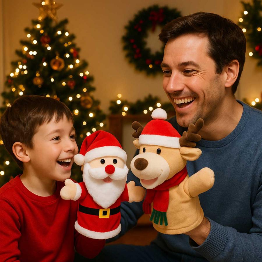 クリスマス パペット 人形 セット サンタ ぬいぐるみ : いいひ - 通販
