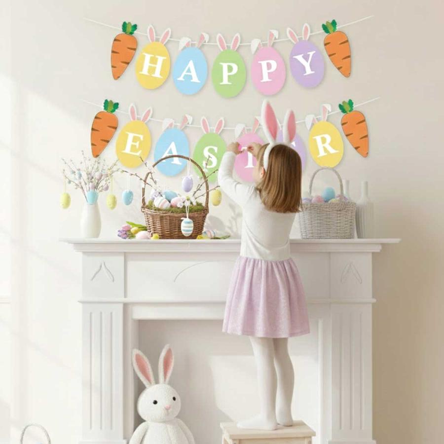 【Lenka】イースター☆天使オーナメント&マトリョーシカ&エッグ2P×2 イースター エッグ オーナメント ガーランド セット エッグハント 飾り