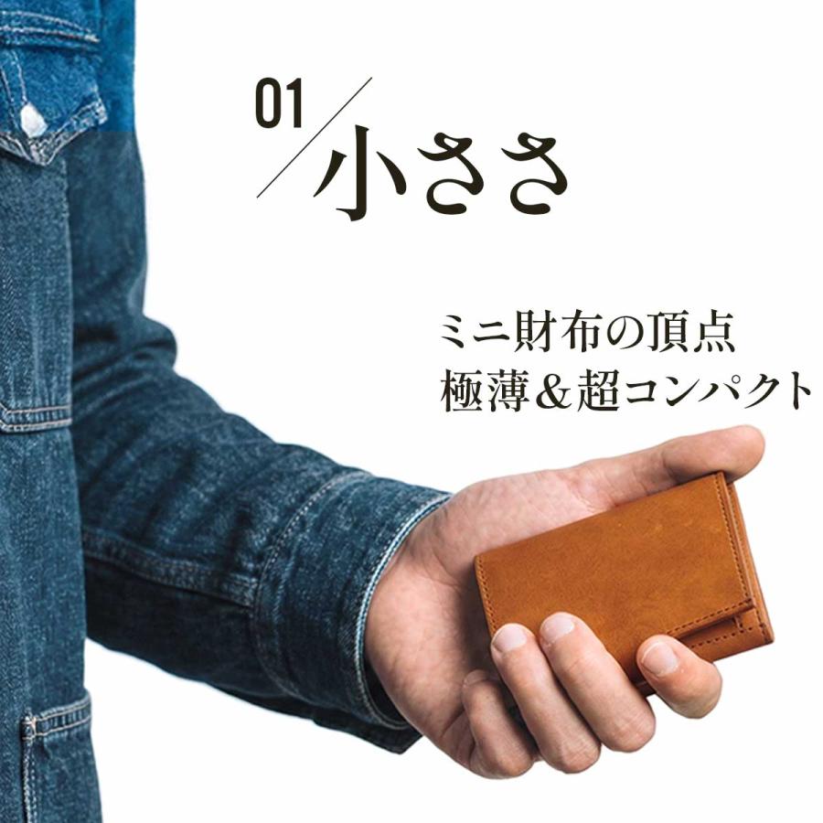 ミニ財布 メンズ ミニウォレット 小さい財布 コンパクト財布 三つ折り