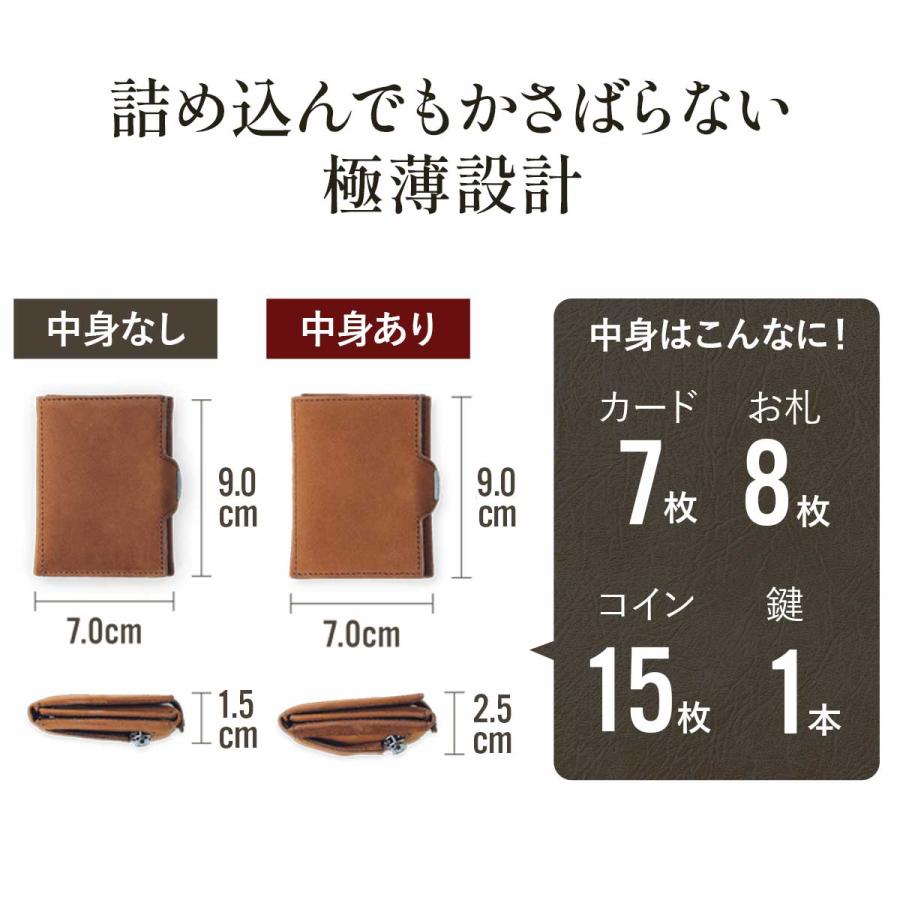ミニ財布 メンズ ミニウォレット 小さい財布 コンパクト財布 三つ折り