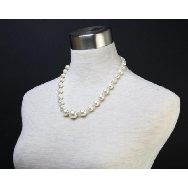 デザインパールネックレス イミテーションパール １連 ガラスビーズ カラーブラック ホワイト Hru12n 11 プレゼント Hru12n 11 ウェディングティアラゴージャス屋 通販 Yahoo ショッピング