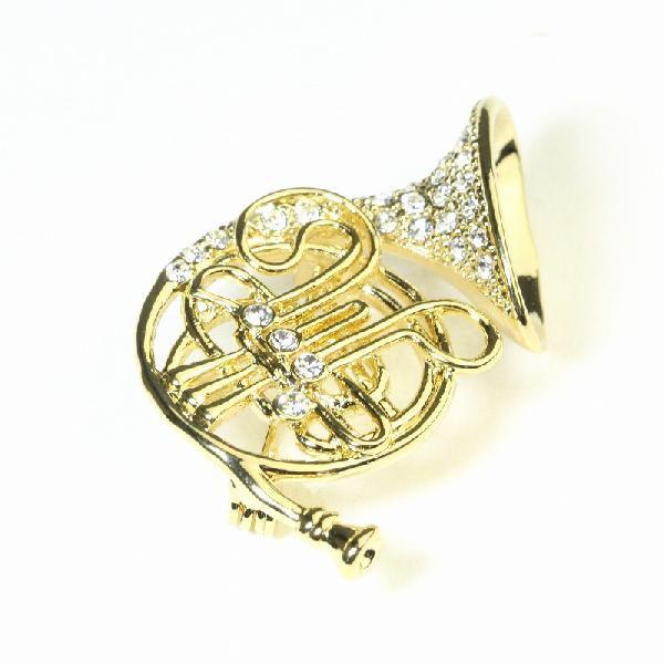 Swarovski ホルン型ブローチ ブローチ ホルン 金管楽器 音楽系アクセサリー スワロフスキー