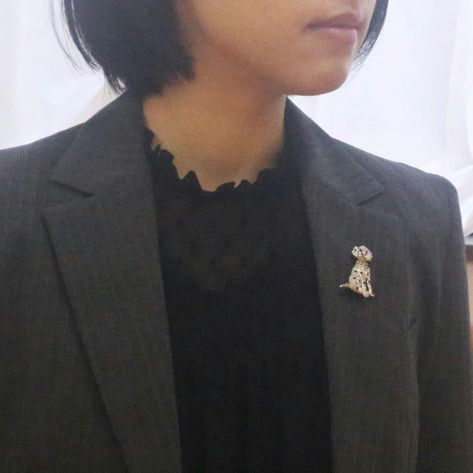 SWAROVSKI（スワロフスキー） ブローチ 犬 いぬ わんちゃん