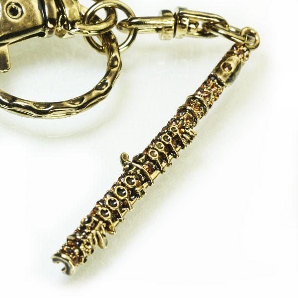 【2472】フルート 星型キーホルダーホワイト☆シェル入り グリーンビーズ付き 2472】フルート 星型キーホルダーホワイト☆シェル入り グリーン