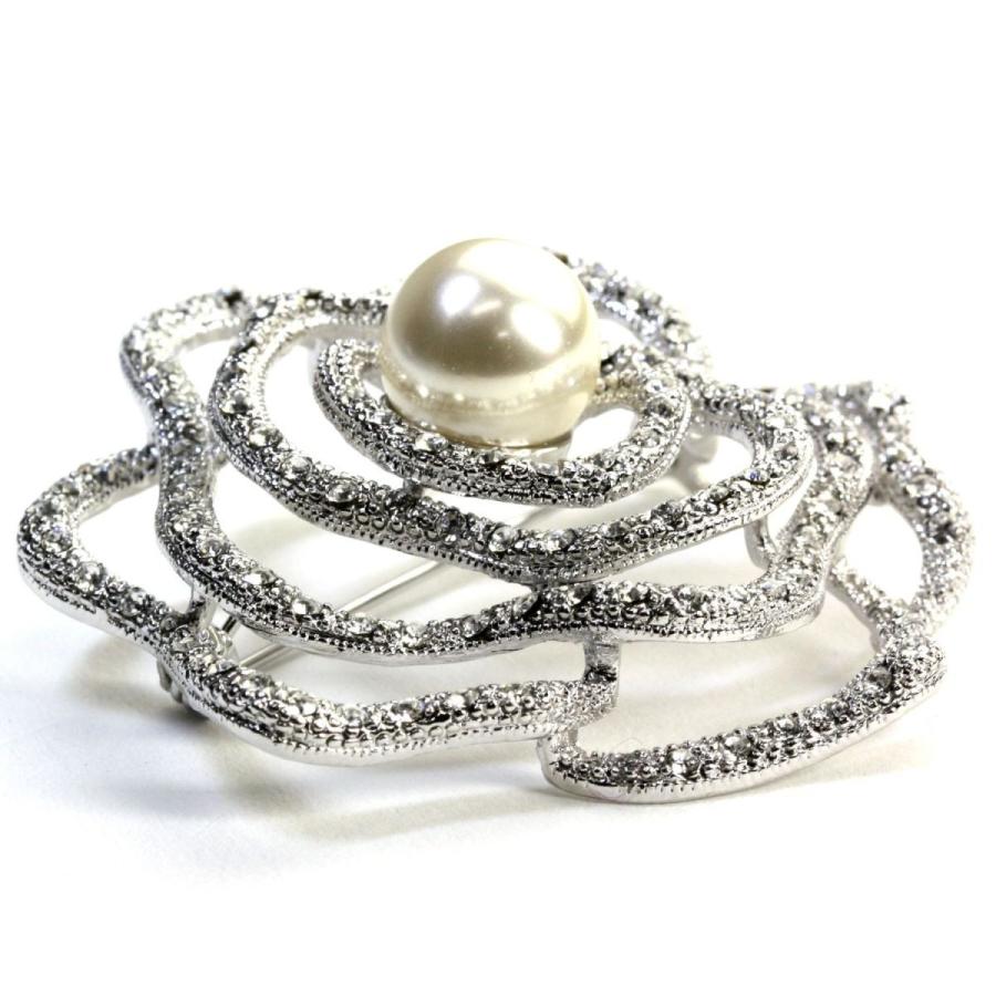 SWAROVSKI パール ブローチ コサージュ スワロフスキー SWAROVSKI ブローチ 卒業式 真珠 パール スワロフスキー