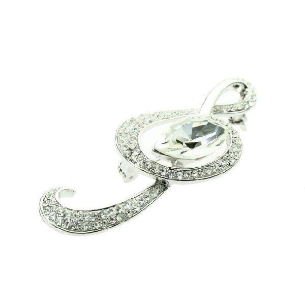 SWAROVSKI ブローチ ト音記号 音符 スワロフスキー 音楽系