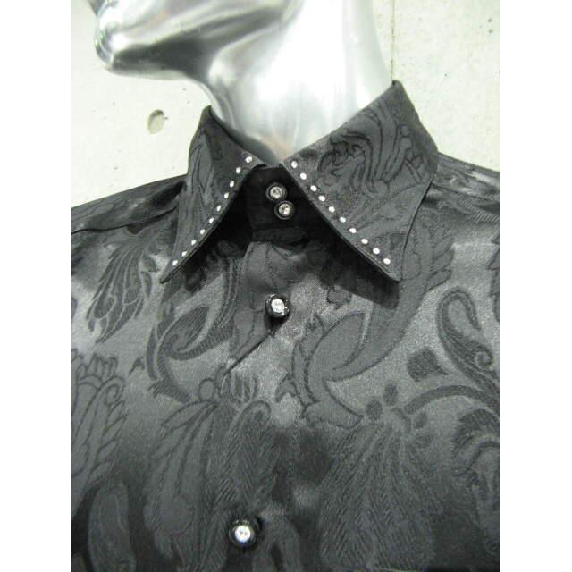 Drophead メンズシャツ ドゥエボットーニ ドレスシャツ ブラック ペイズリー柄 メンズシャツ サイズＭ L |  | 01