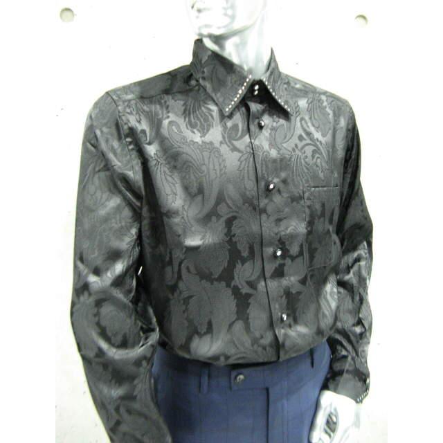 Drophead メンズシャツ ドゥエボットーニ ドレスシャツ ブラック ペイズリー柄 メンズシャツ サイズＭ L |  | 04