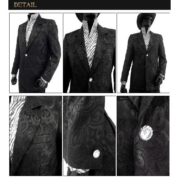 Drophead ドロップヘッド メンズジャケット ブラック ペイズリー柄 男性 カラオケ ステージ衣装 舞台衣裳 サイズＳ |  | 02