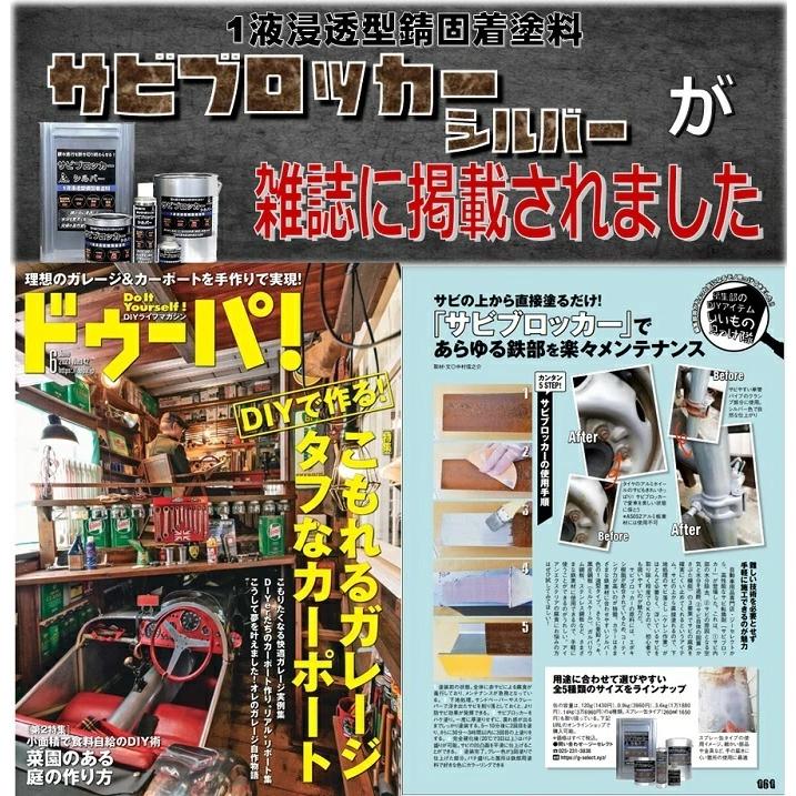 送料無料/サビブロッカー シルバー 0.9Kg/油性１液浸透型錆固着塗料 高性能速乾型錆止め塗料  防錆 パテ付け 亜鉛メッキ 黒皮鋼板 ステンレス鋼板 |  | 01