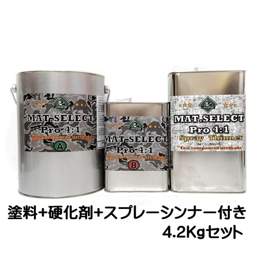 MAT.SELECT PRO（4：1タイプ）スプレー用シンナー付 4.2Kgセット 各色