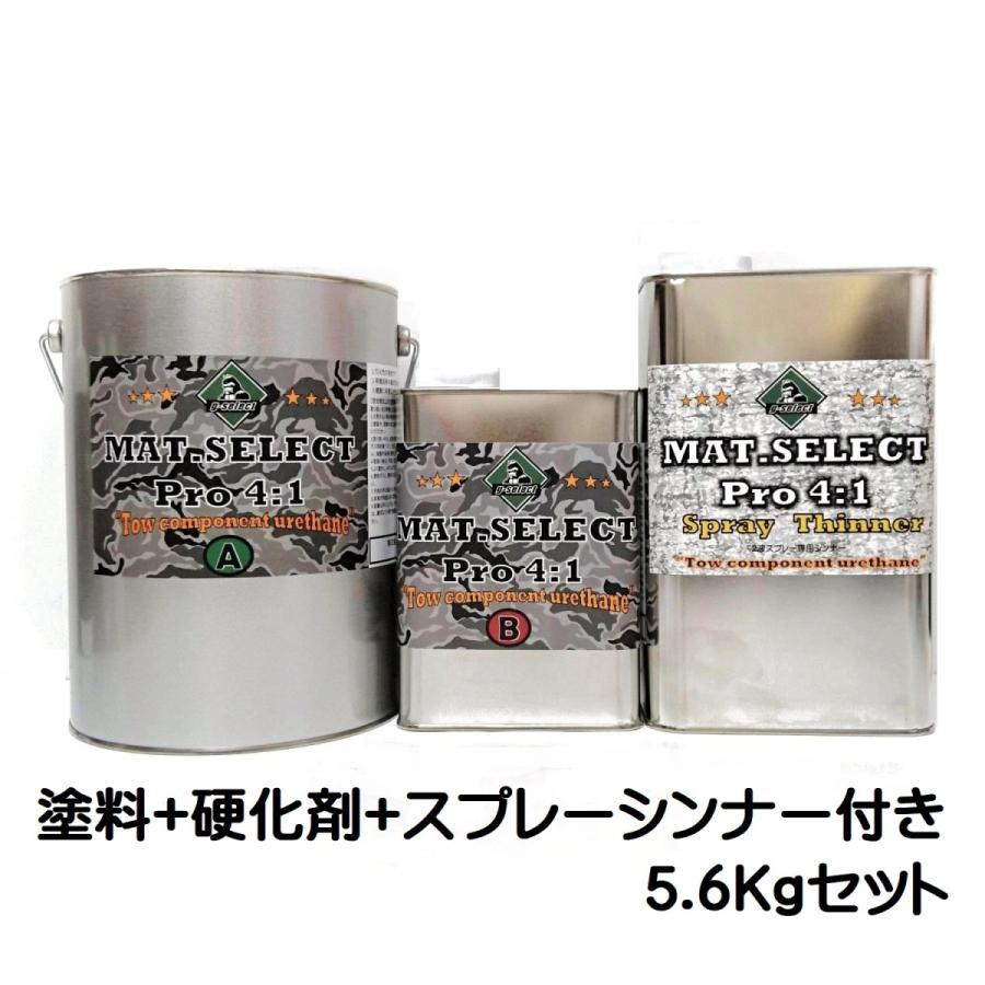 MAT.SELECT PRO（4：1タイプ）スプレー用シンナー付 5.6Kgセット 各色