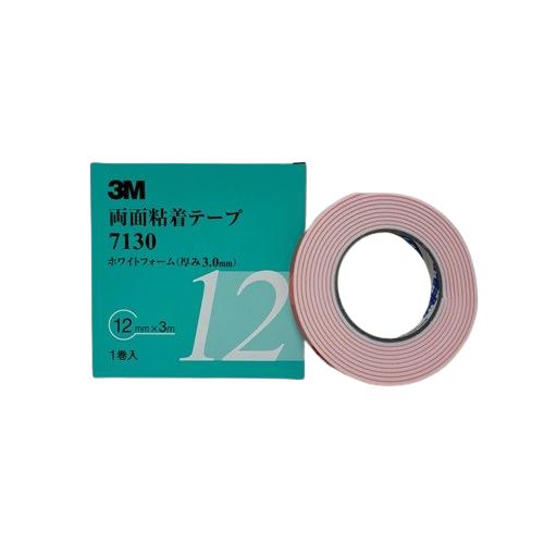3M 7130 アクリルフォームテープ 両面テープ 白 厚み3mm 幅12mm １箱/住友スリーエム（ゆうパケット発送） | 