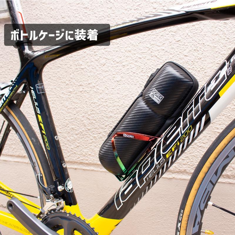 【送料無料】GORIX ゴリックス ツールケース 自転車 ロング25cm プチロング 22.5cm 防水ファスナー ロードバイク カーボンブラック ジップケース | GORIX | 10