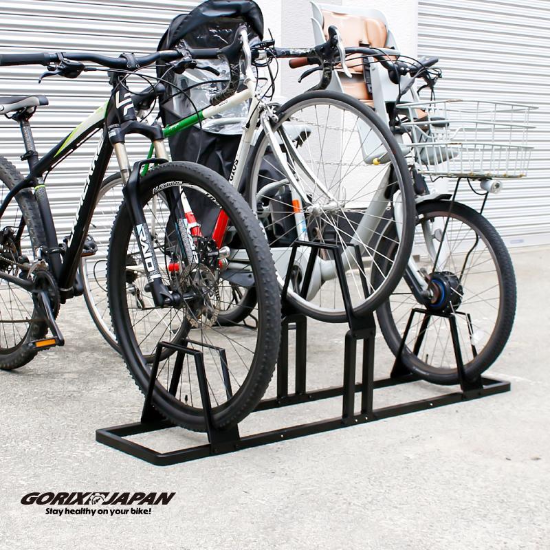 自転車スタンド 3台 転倒防止 強風 屋外 駐輪スタンド 倒れない ロードバイク 電動自転車 クロスバイク 収納台 自転車 スタンド ゴリックス GORIX(GX-LINEUP-3) | GORIX | 12