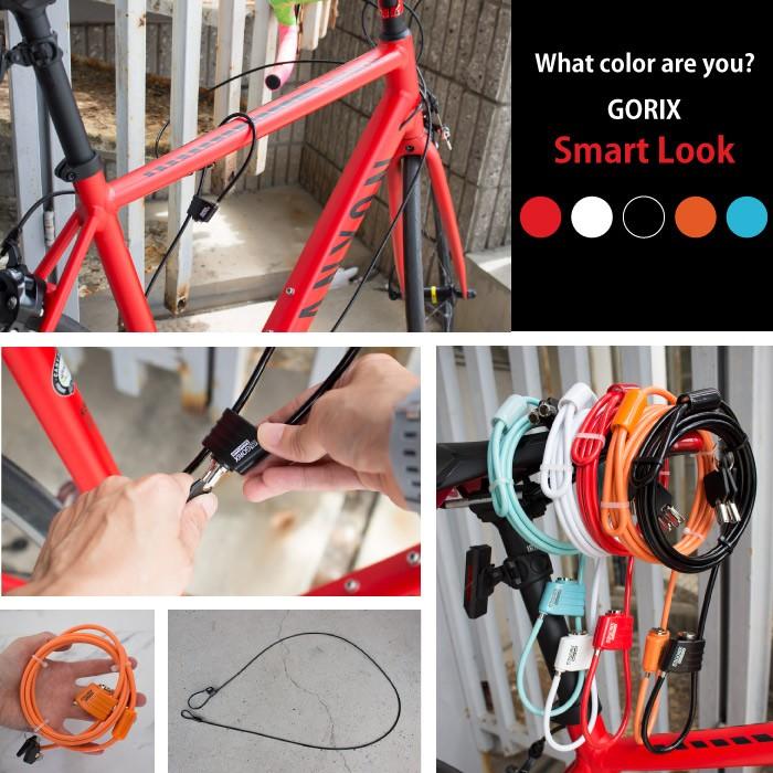 【あすつく 送料無料】GORIX ゴリックス 自転車 鍵 ワイヤーロック カギ式 施錠 鍵式ロック 4.8x2000mm(GX-643) |  | 02