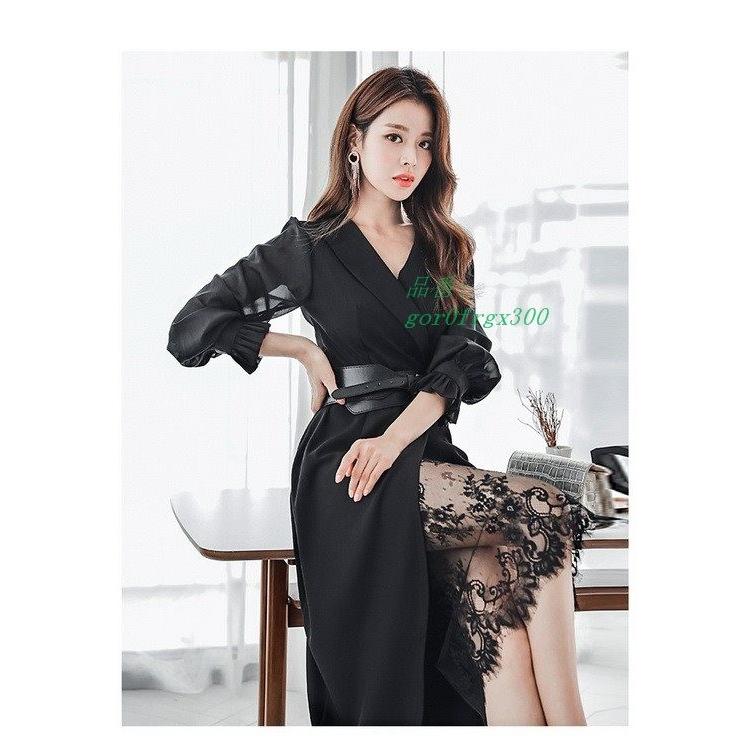 保存版 ワンピース 通勤 上品 レース 二次会 ベルト付き 黒ワンピ 韓国風 レディース ドレス 30代40代50代 40代 春 Vネック マキシ ワンピース きれいめ膝丈ワンピース 最新人気 Turningheadskennel Com